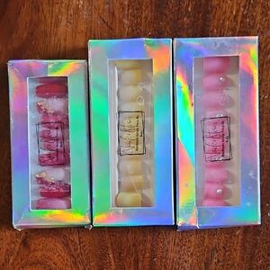 Nail Kit Set with Red, Yellow, and Pink Nails